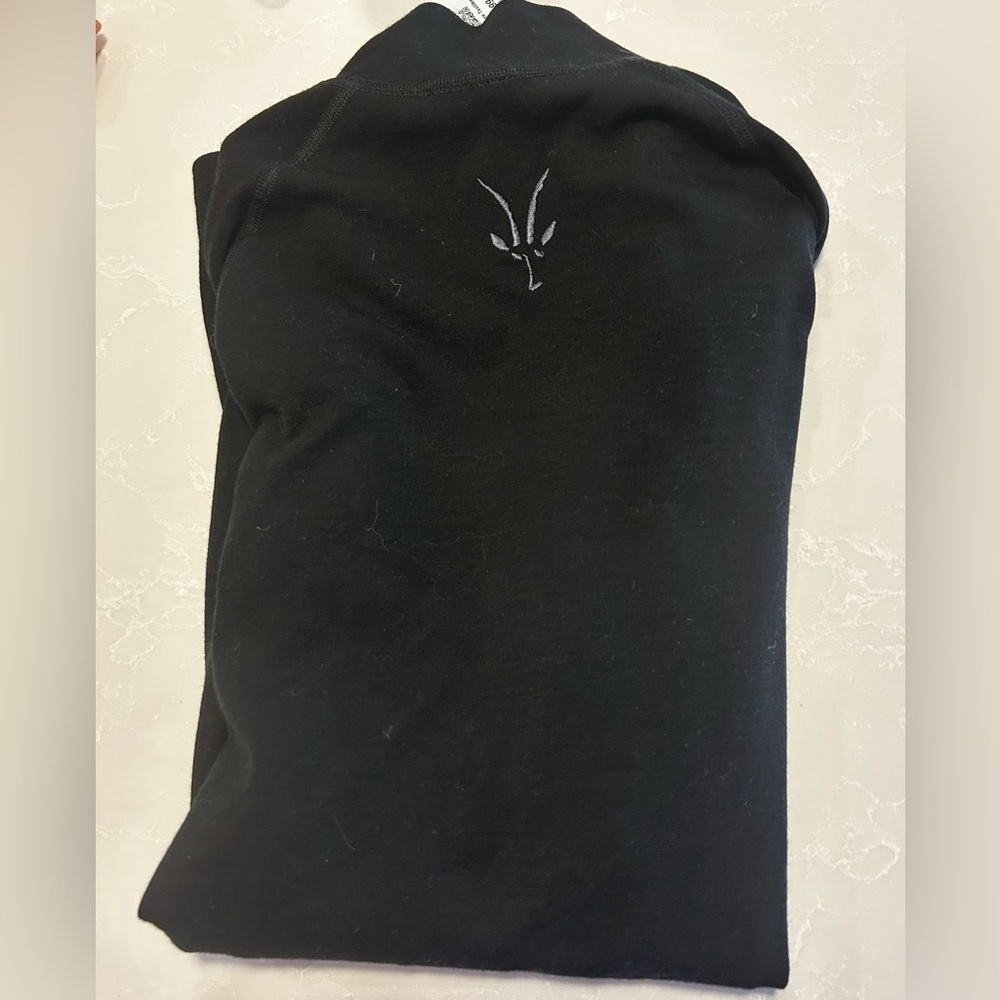 Ibex Merino Wool Sweater 1/4 Zip‎ Pullover Mens Med Black Outdoors Made In USA